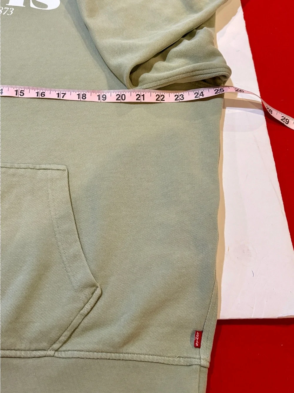Levi’s Relaxed Fit Sage Green Logo Hoodie Large Cotton Pullover Sweatshirt